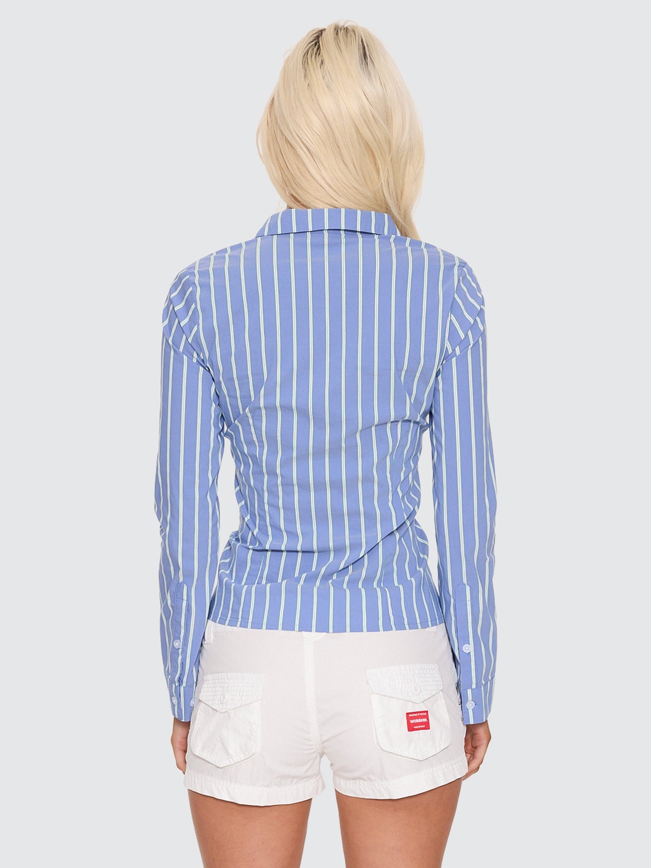 Cherub Long Sleeve Fitted Shirt - Dream Blue Stripe