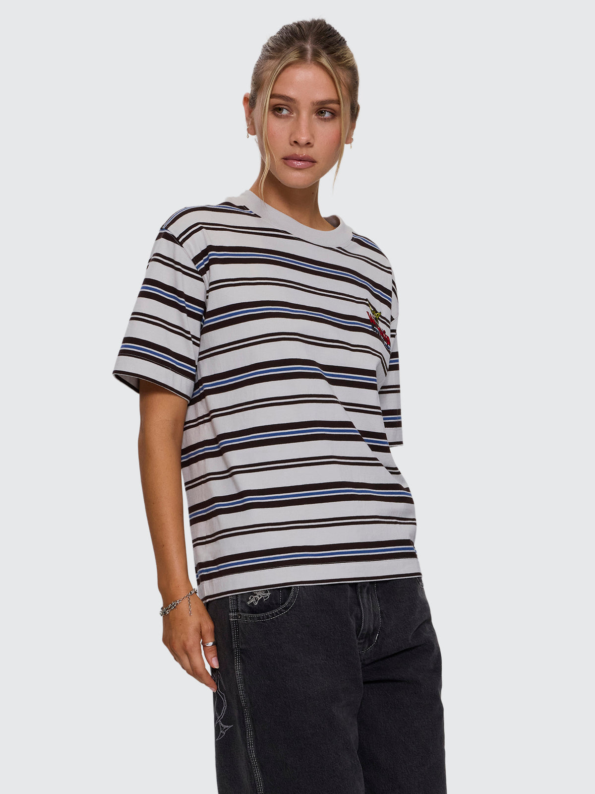 Rise And Shine Stripe Regular Fit Tee - Moonstruck