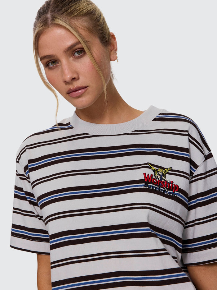 Rise And Shine Stripe Regular Fit Tee - Moonstruck