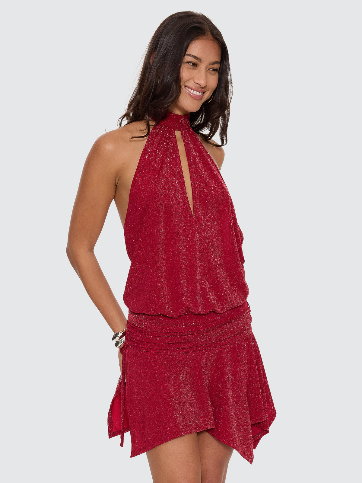 Glitz Draped Halter Top - Oxide Kiss 4