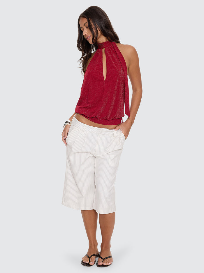 Glitz Draped Halter Top - Oxide Kiss 4