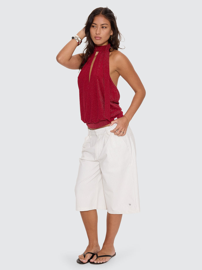 Glitz Draped Halter Top - Oxide Kiss 4