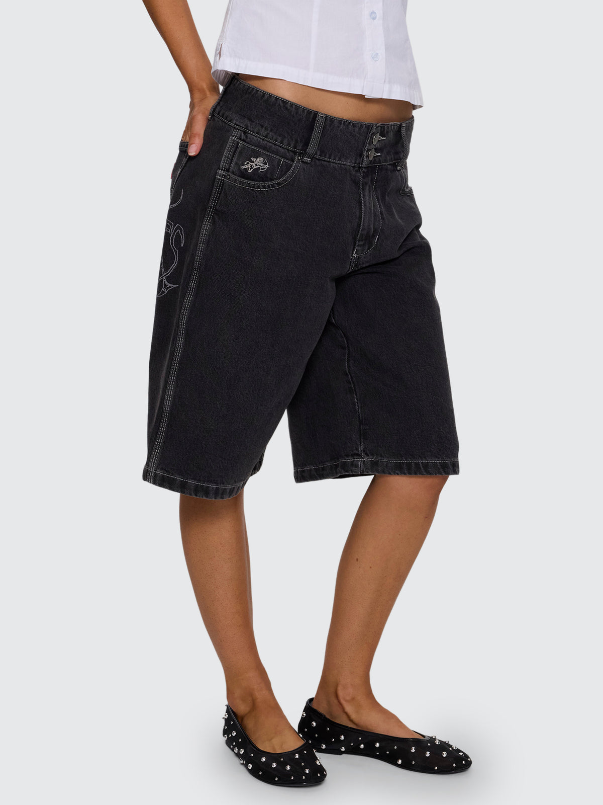 Spinal 00s Big Baggy Short - Used Black
