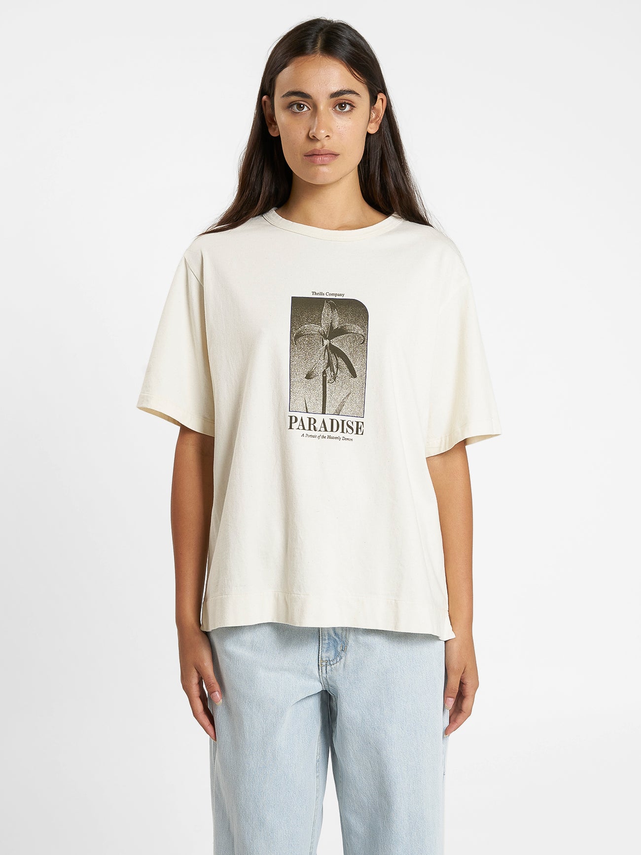 Portrait of Paradise Box Fit Tee - Unbleached