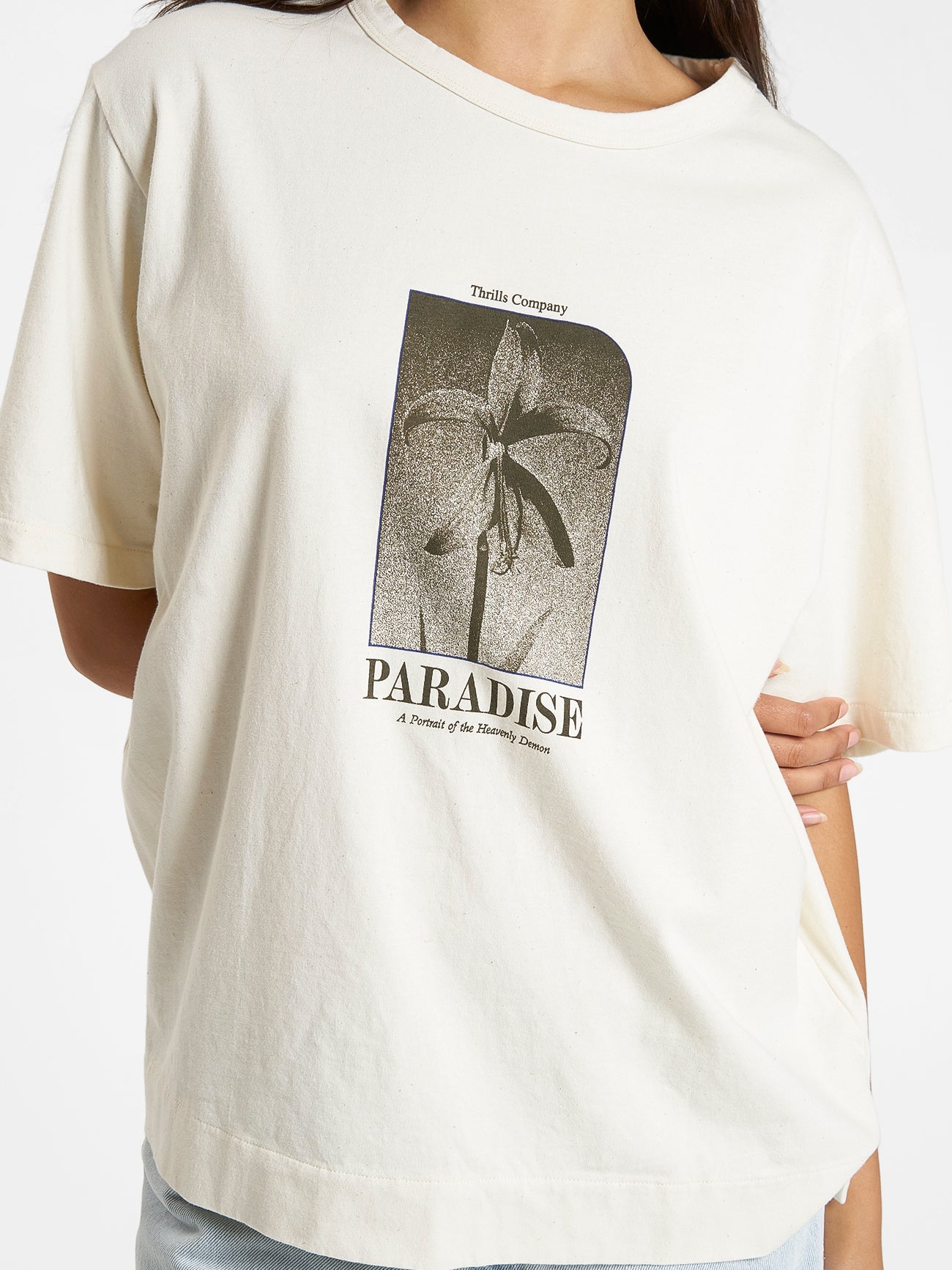 Portrait of Paradise Box Fit Tee - Unbleached