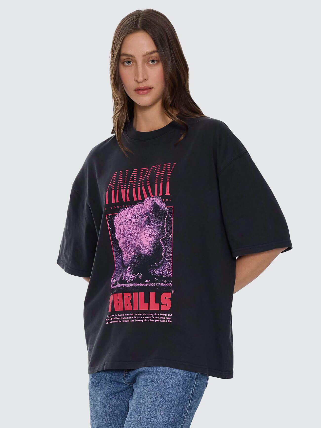 Constant Chaos Oversize Tee - Blue Graphite