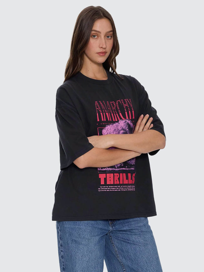 Constant Chaos Oversize Tee - Blue Graphite