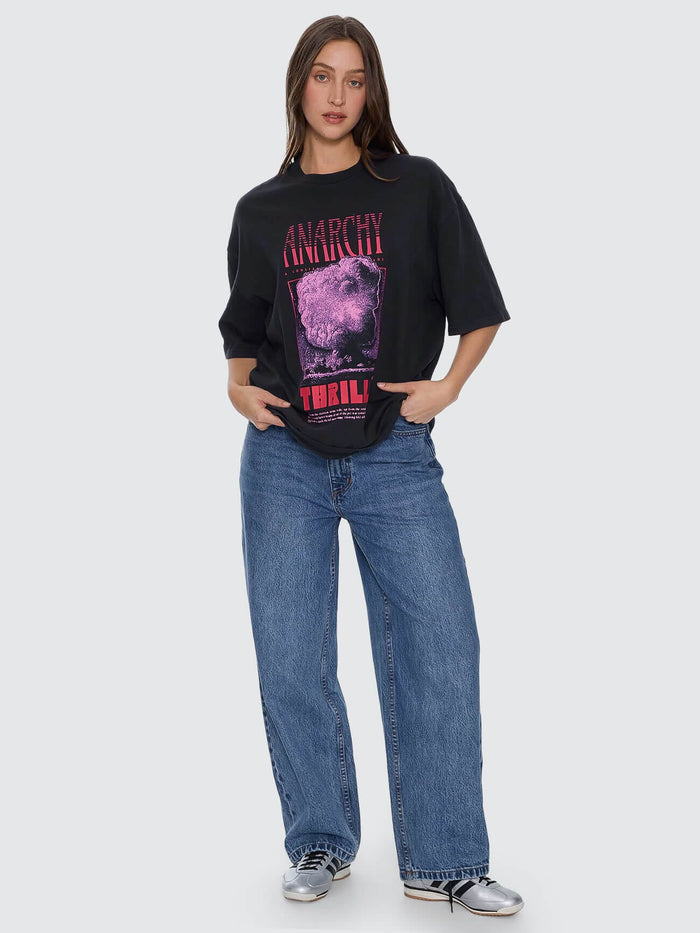 Constant Chaos Oversize Tee - Blue Graphite