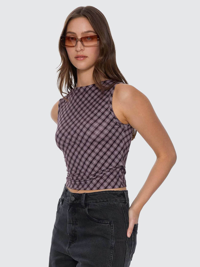 Adorned Check Tank - Coffee