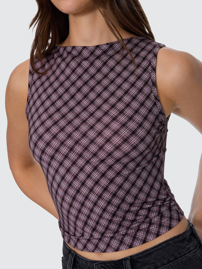Adorned Check Tank - Coffee