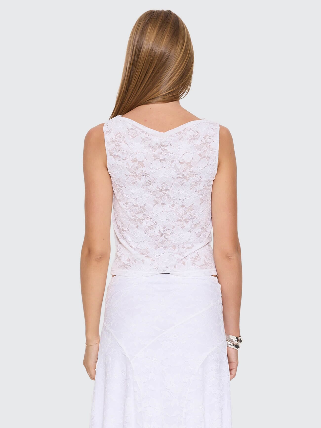 New Romance Lace Tank - White | Thrills Co.