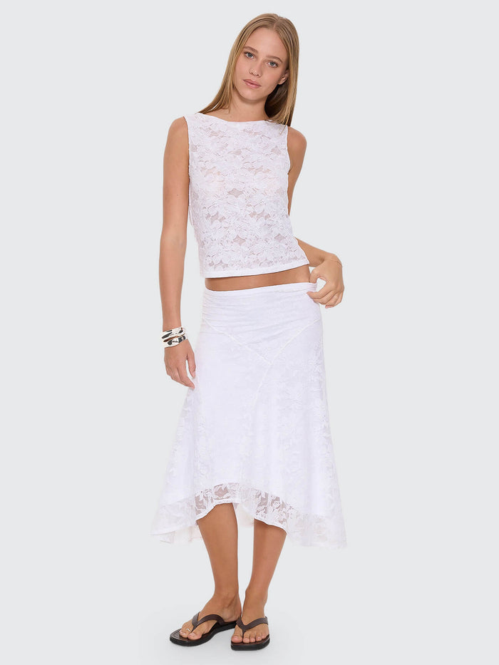 New Romance Lace Tank - White 4