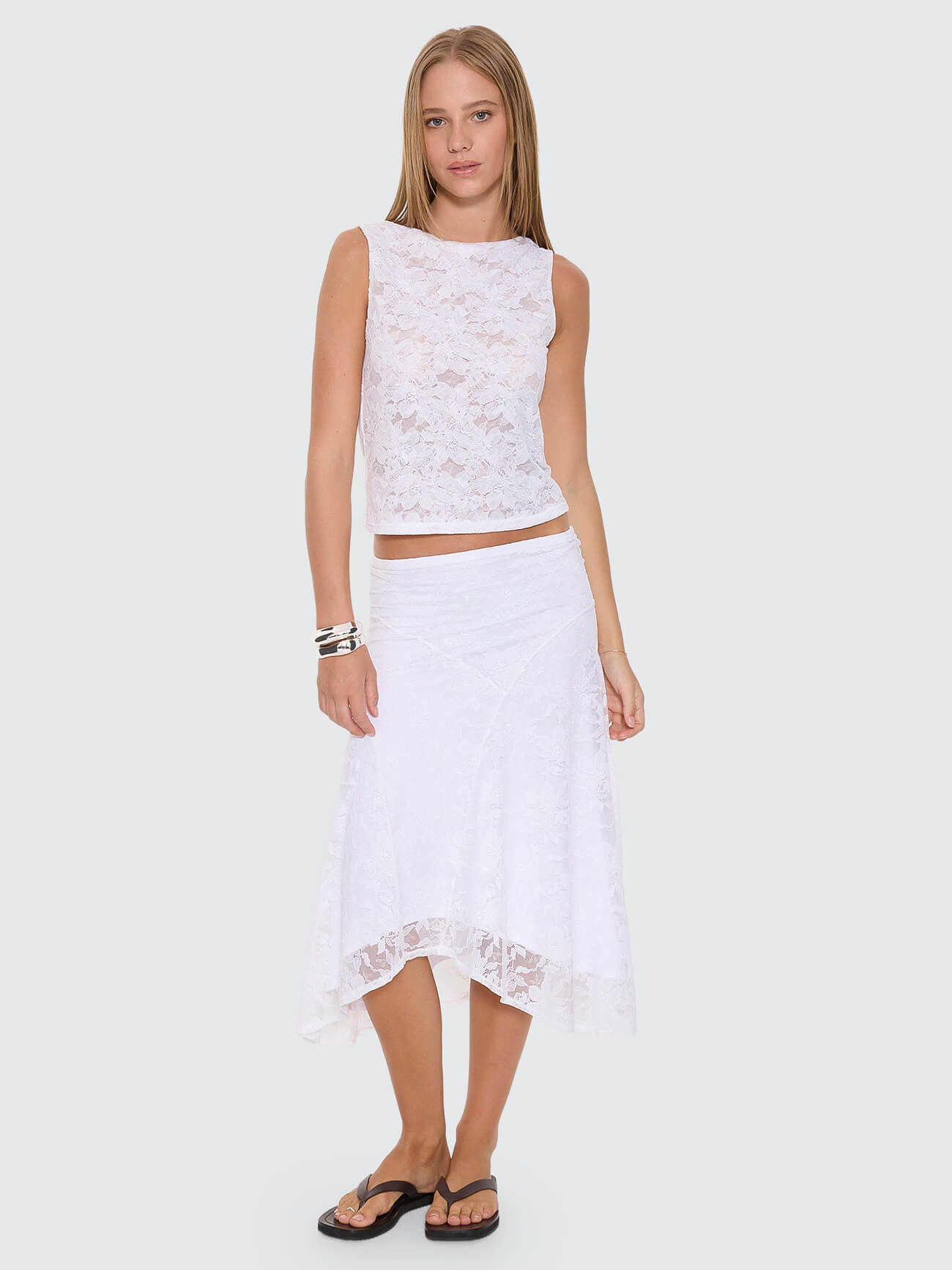 New Romance Lace Tank - White 4