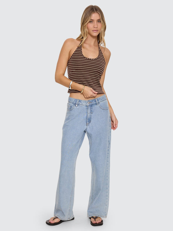 Ottoman Halter Top - Cocoa Stripe
