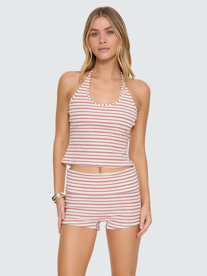 Ottoman Halter Top - Red Stripe
