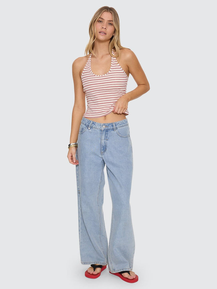 Ottoman Halter Top - Red Stripe