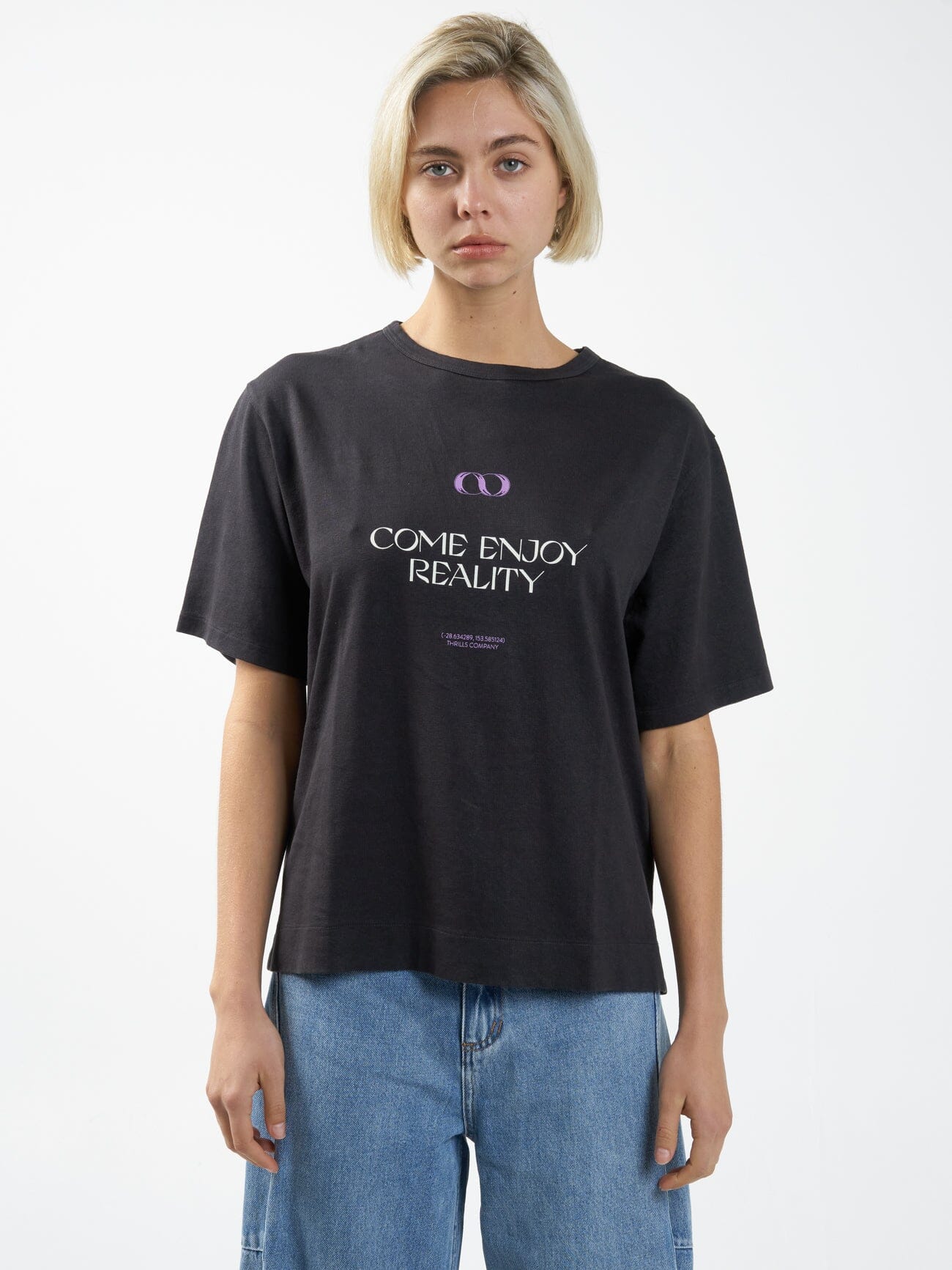 Infinite Reality Hemp Box Tee - Washed Black