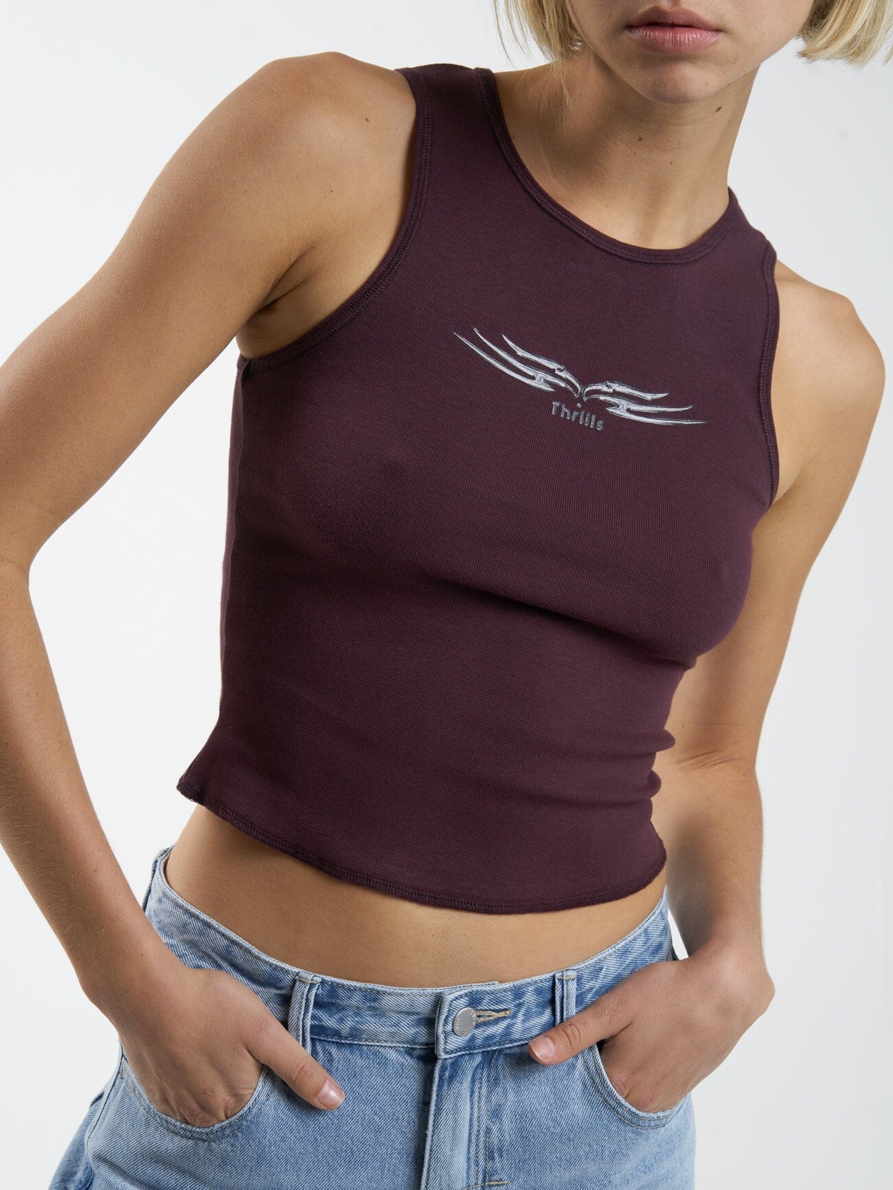 Easy Going Curve Tank - Wine
