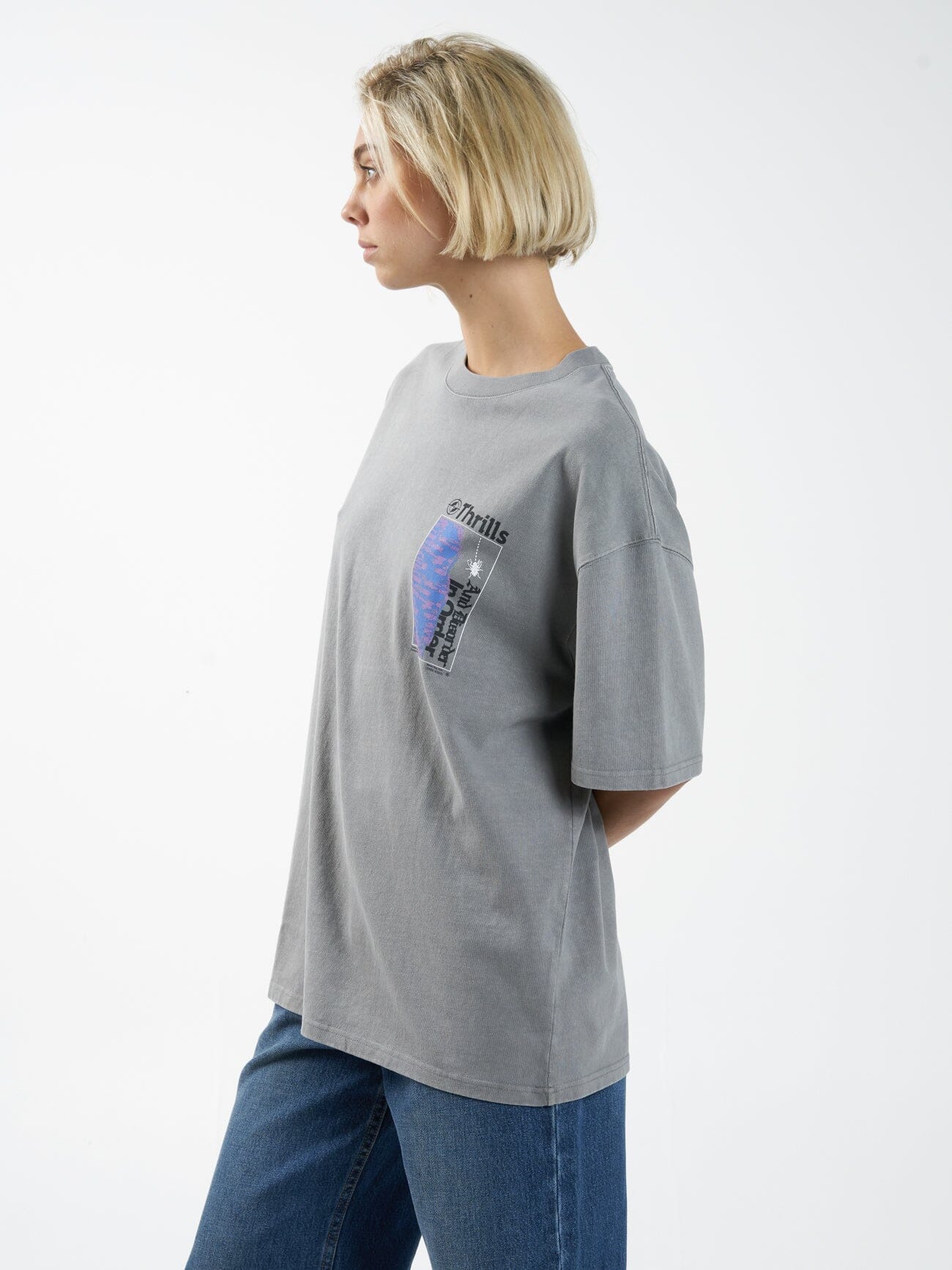 In Order Oversized Tee - Washed Gray