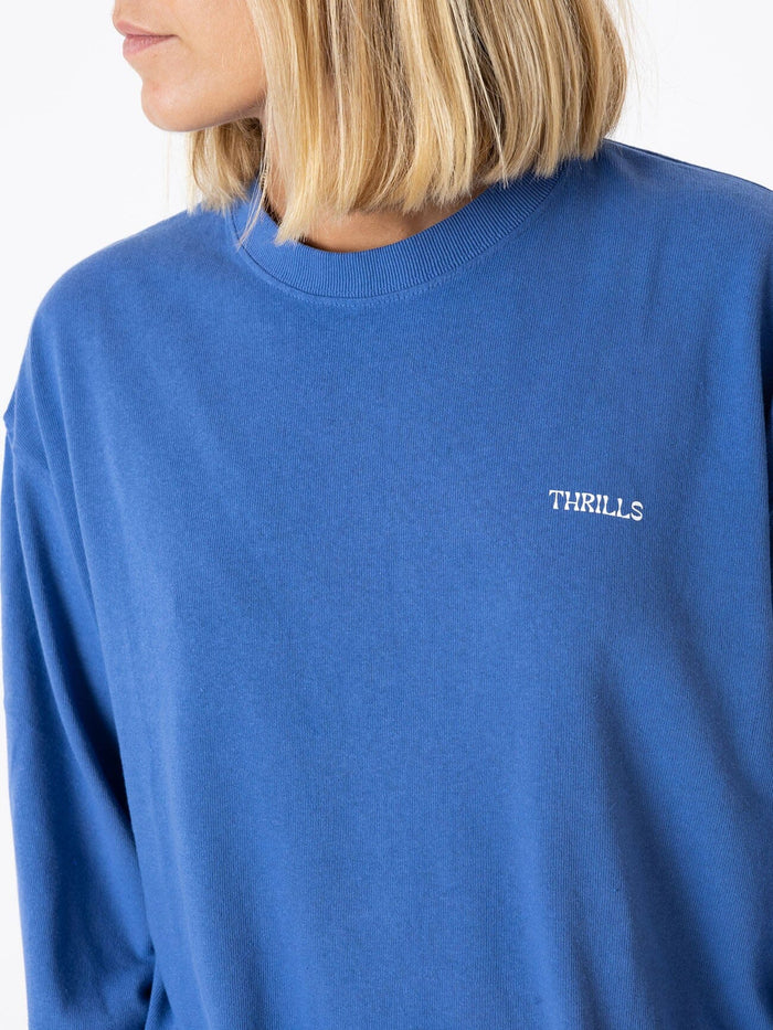 Spectral Long Sleeve Oversized Tee - Vintage Royal Blue