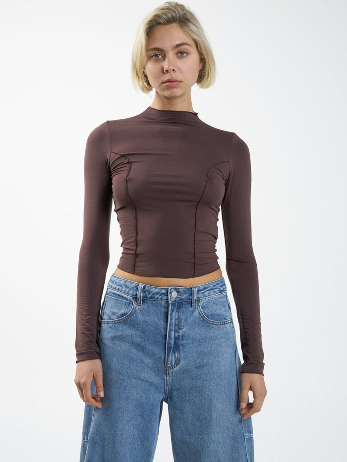 Rachel Long Sleeve Top - Chocolate Plum