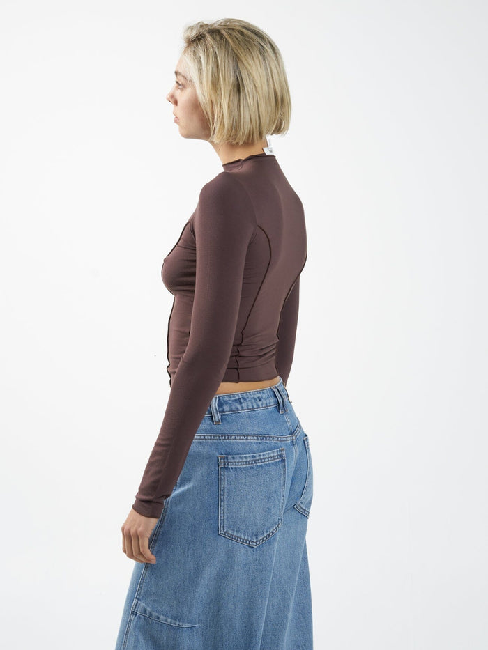 Rachel Long Sleeve Top - Chocolate Plum