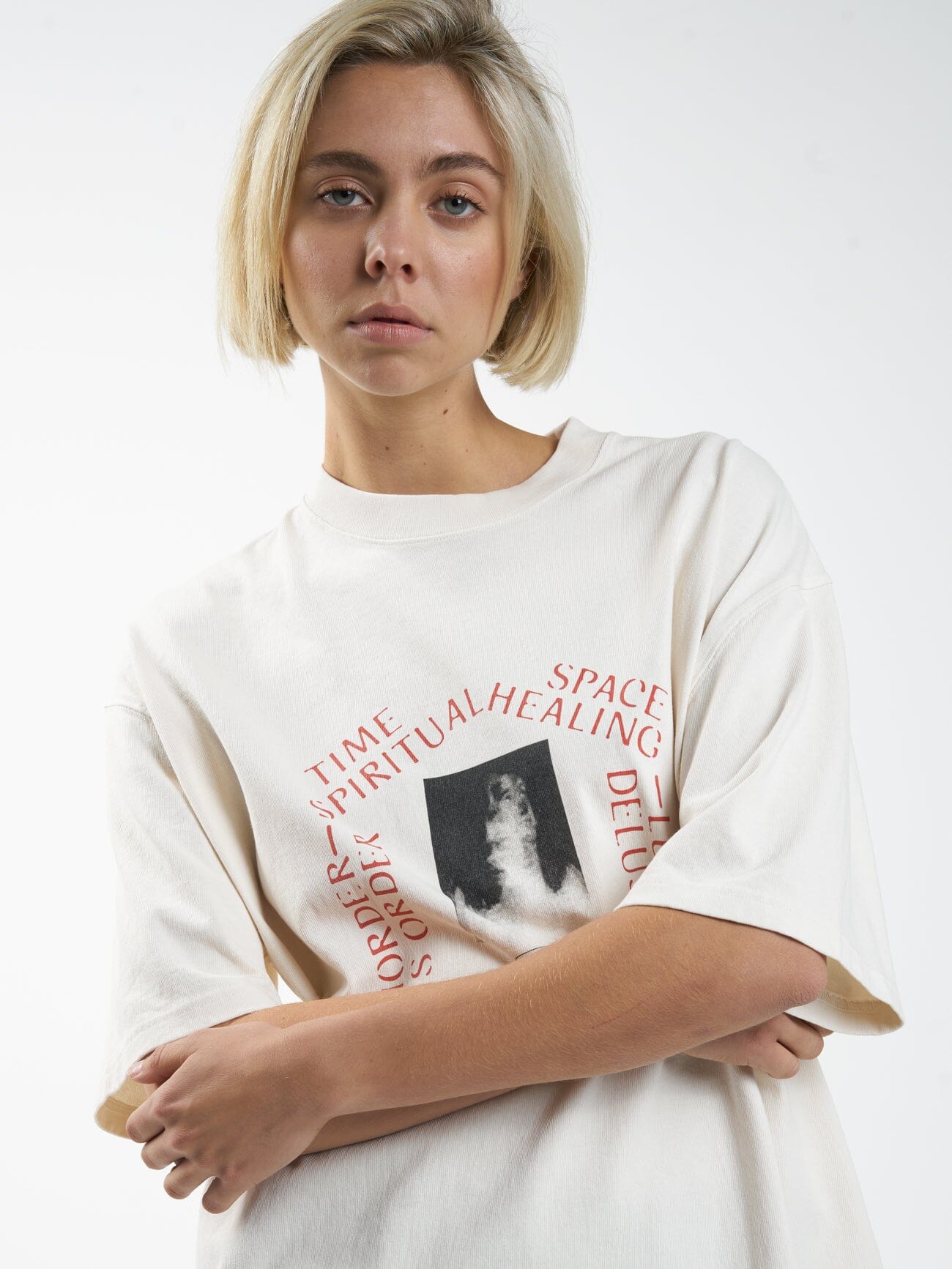 Healing Delusions Oversized Tee - Heritage White
