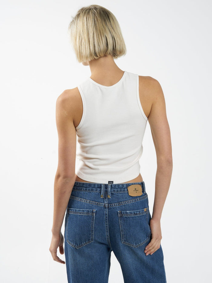 Healing Delusions Curve Tank - Heritage White