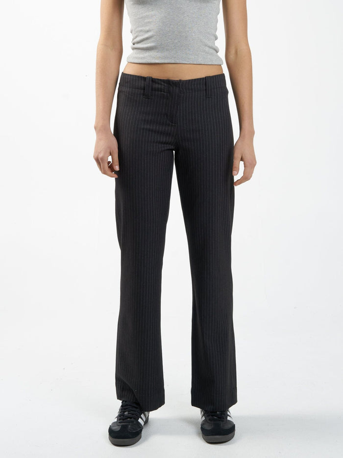 Brit Pinstripe Pant - Charcoal