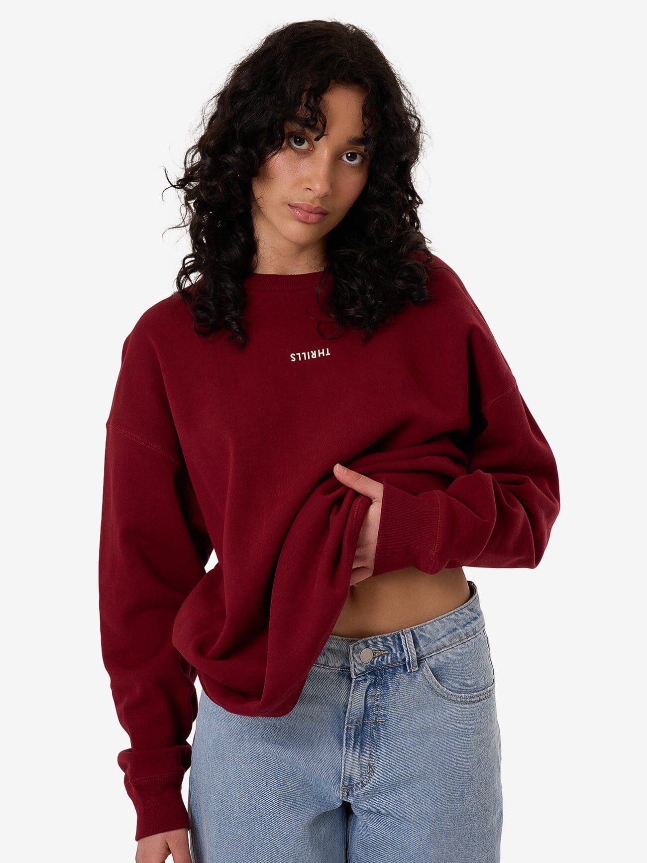 Minimal Thrills Slouch Crew - Cabernet 4