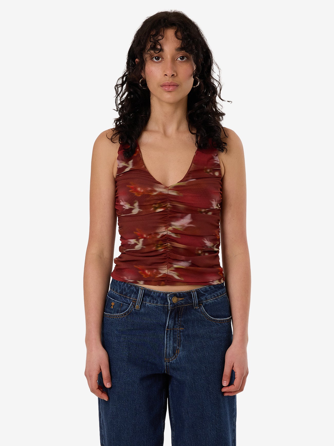 Rhapsody Floral Top - Cabernet 4