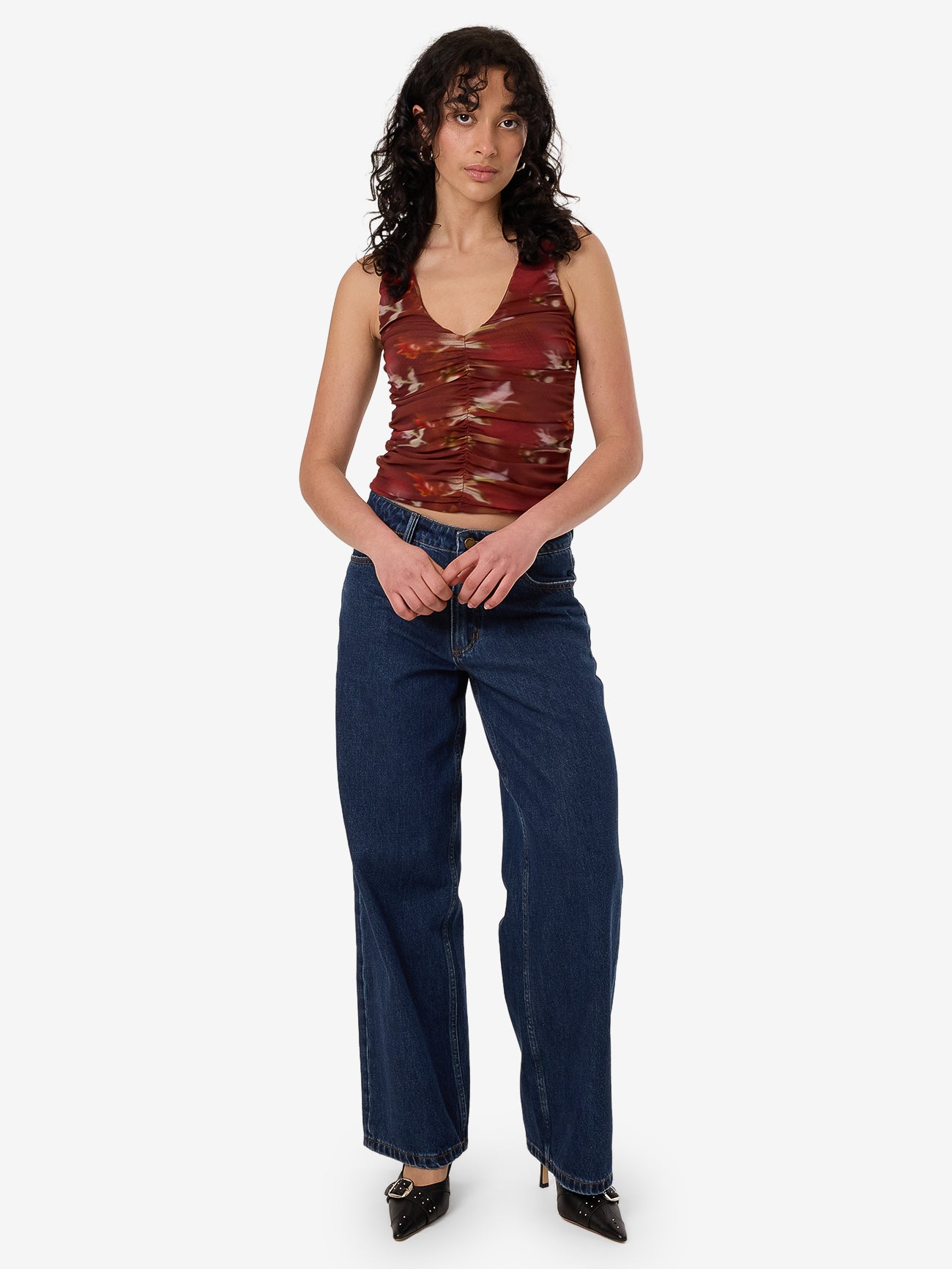 Rhapsody Floral Top - Cabernet 4