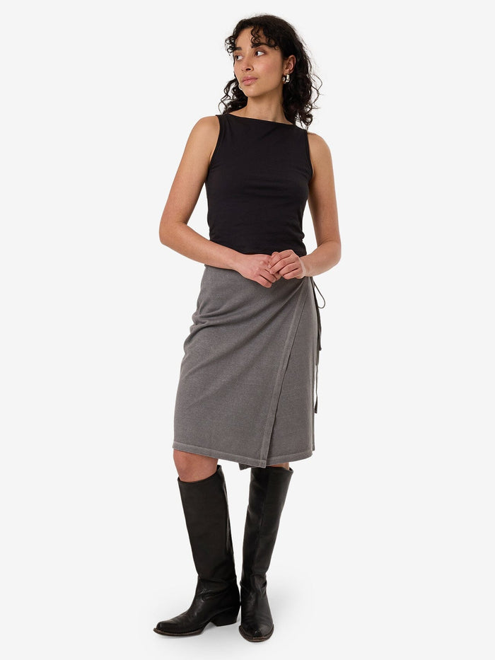 Hemp Wrap Midi Skirt - Grey Ash 4