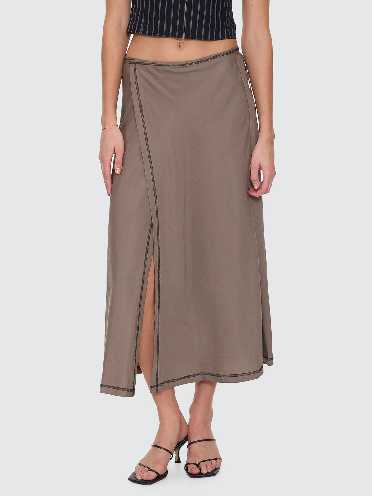 Contour Midi Skirt - Taupe Grey 4