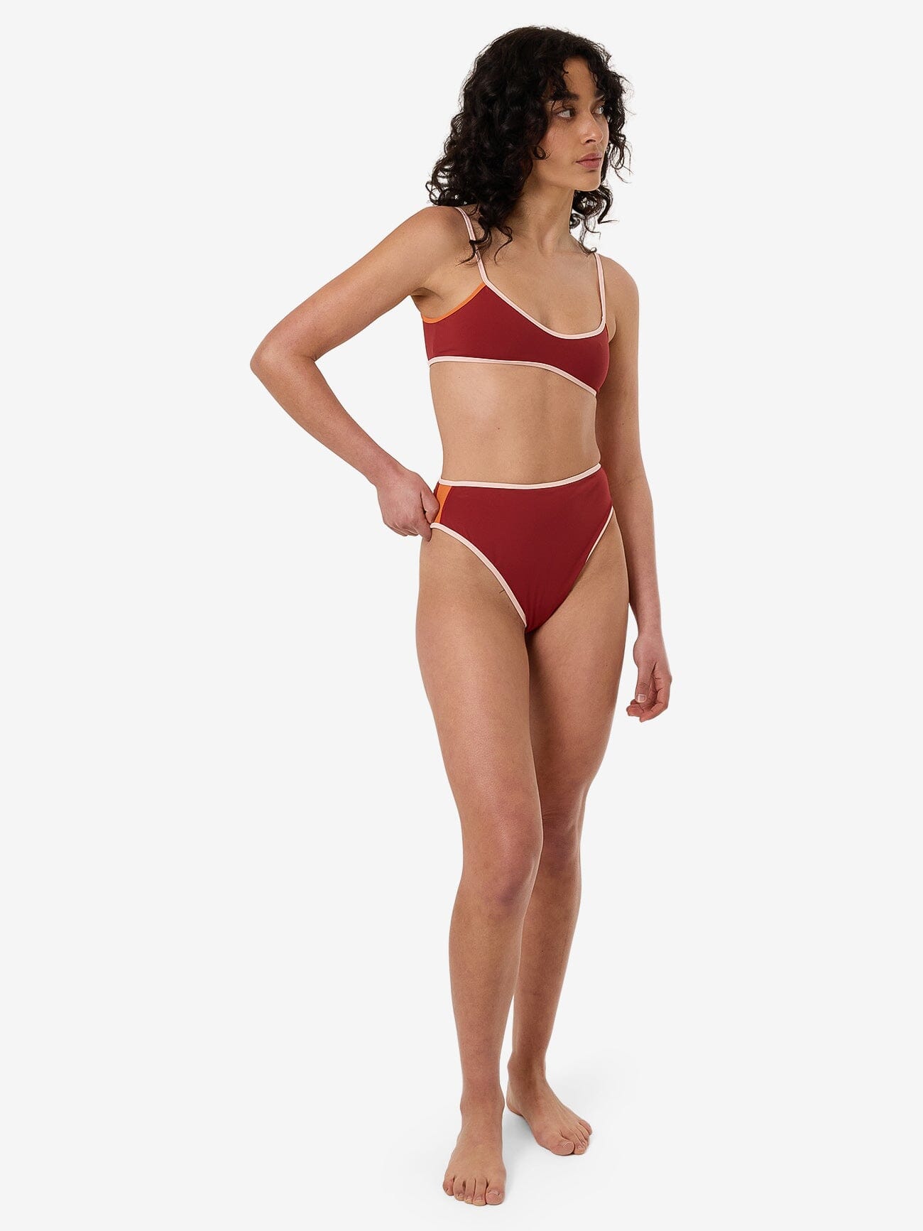 Petra 90S High Cut Bikini Bottom - Crimson