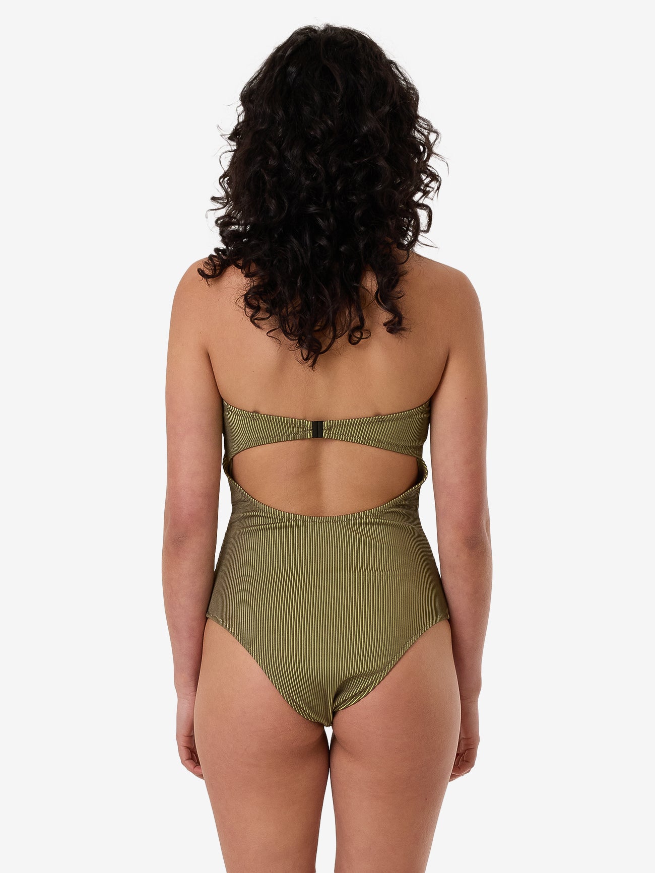 Alba Rib Strapless One Piece - Pickle Green 4