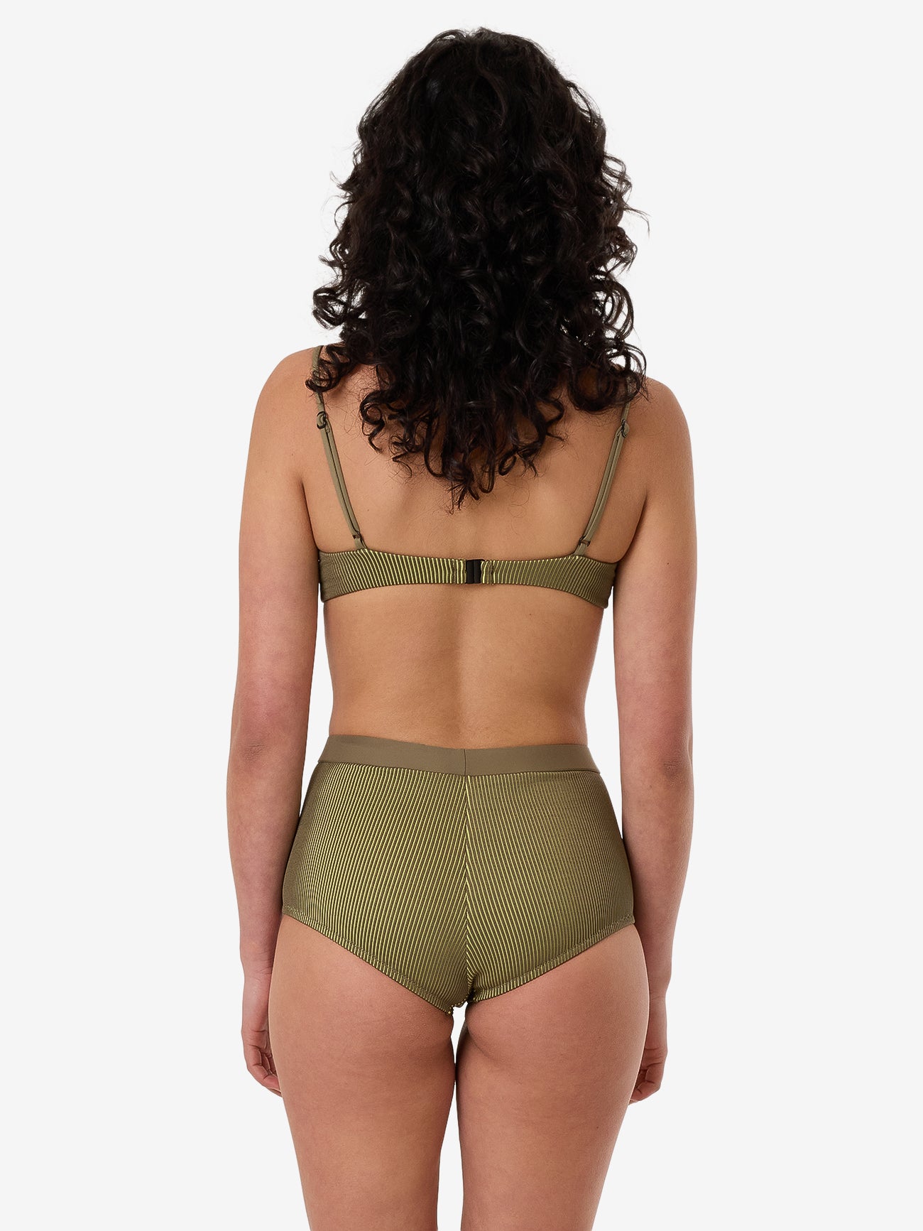 Alba Rib Boy Leg Bikini Bottom - Pickle Green 4