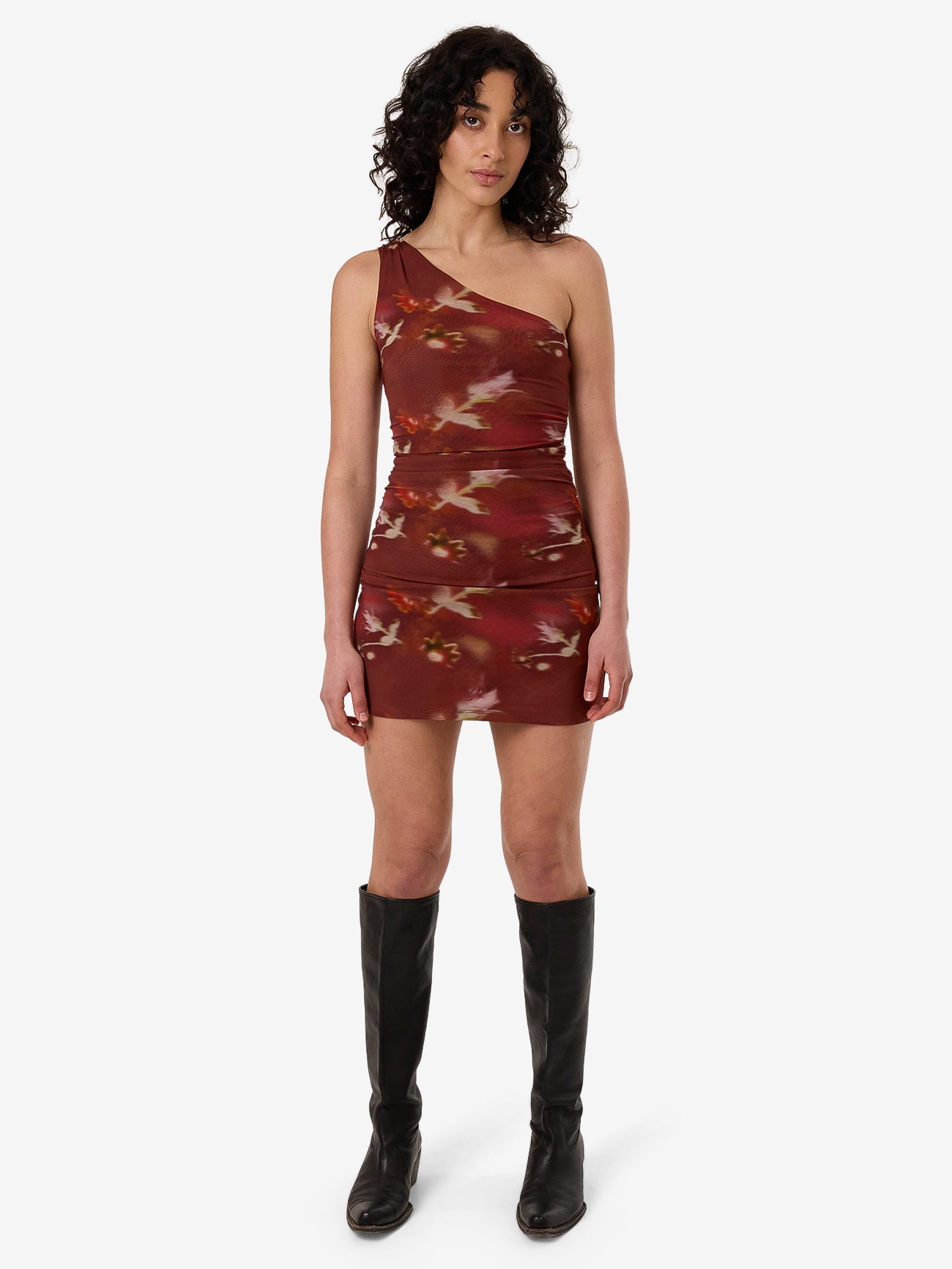 Rhapsody Floral Mini Dress - Cabernet 4