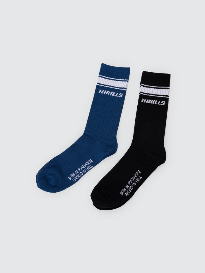 6 Break Point 2 Pack Sock - Heritage White - Bitter Chocolate One Size