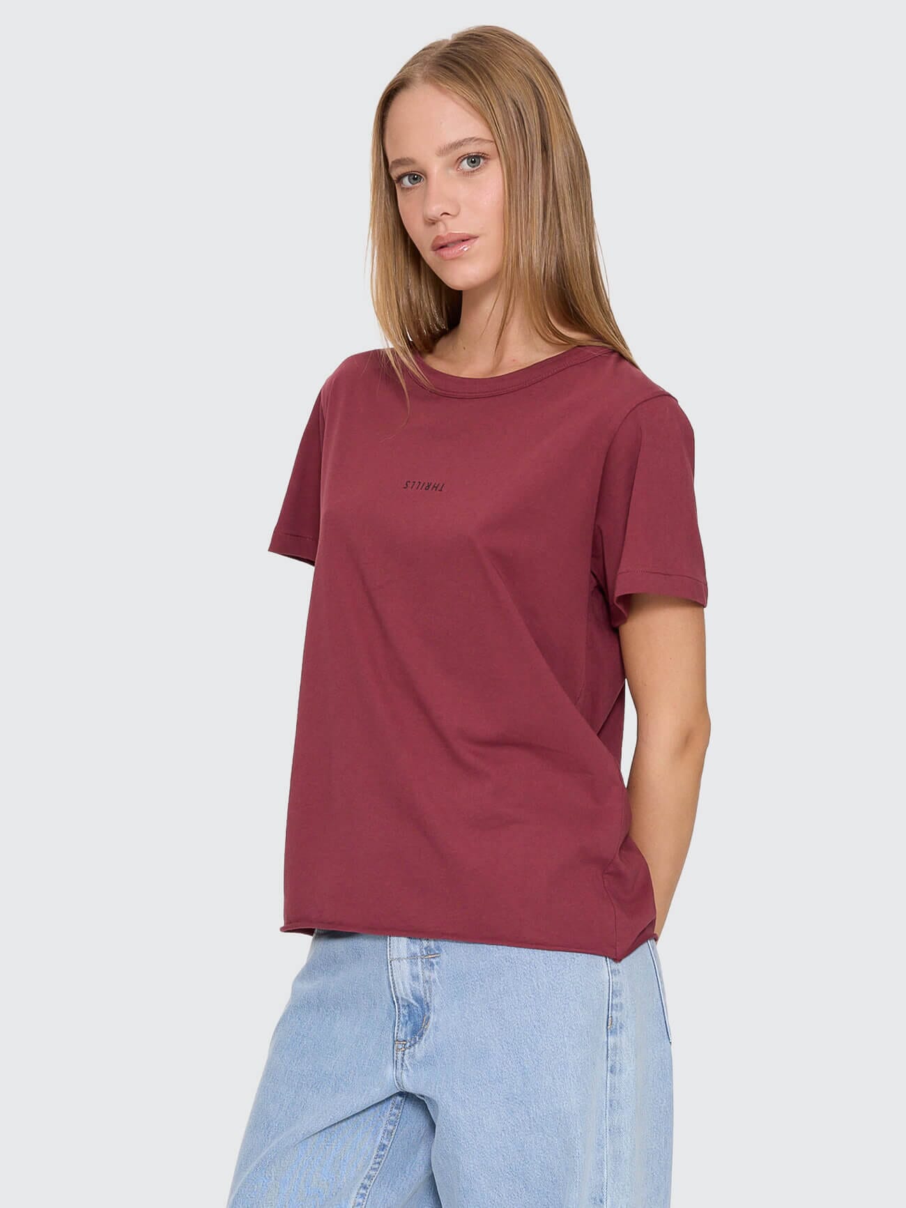 Minimal Thrills Relaxed Tee - New Maroon 4