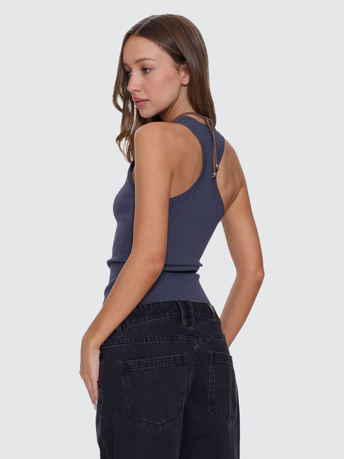 Astra V Neck Tank - Carbon 4