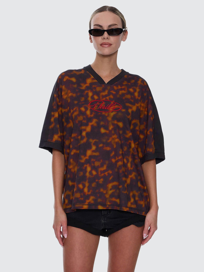 Smokeform V-Neck Oversized Tee - Burnished Gold 4