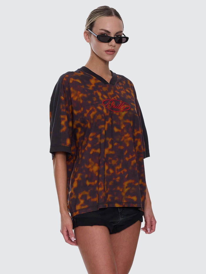 Smokeform V-Neck Oversized Tee - Burnished Gold 4