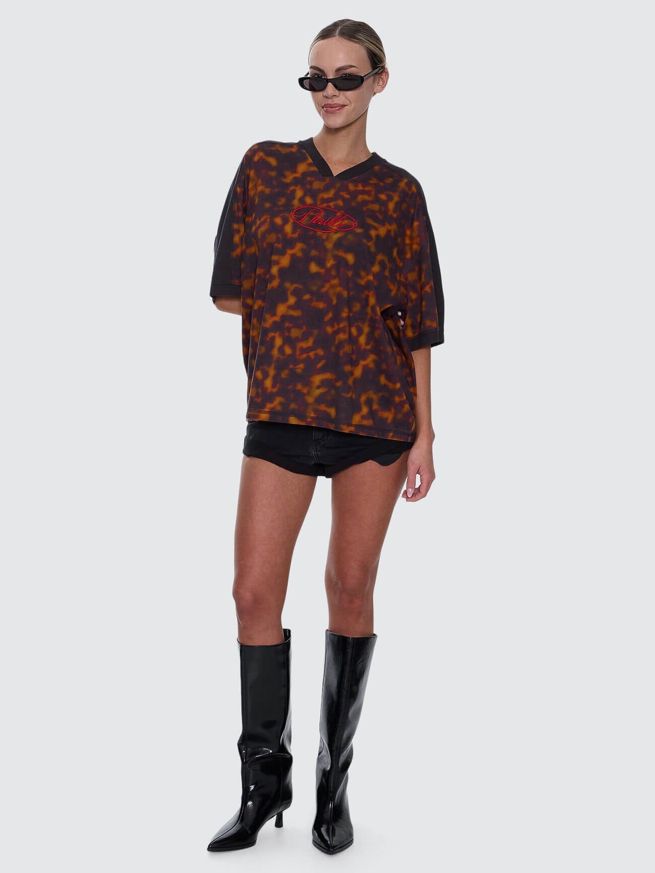 Smokeform V-Neck Oversized Tee - Burnished Gold 4