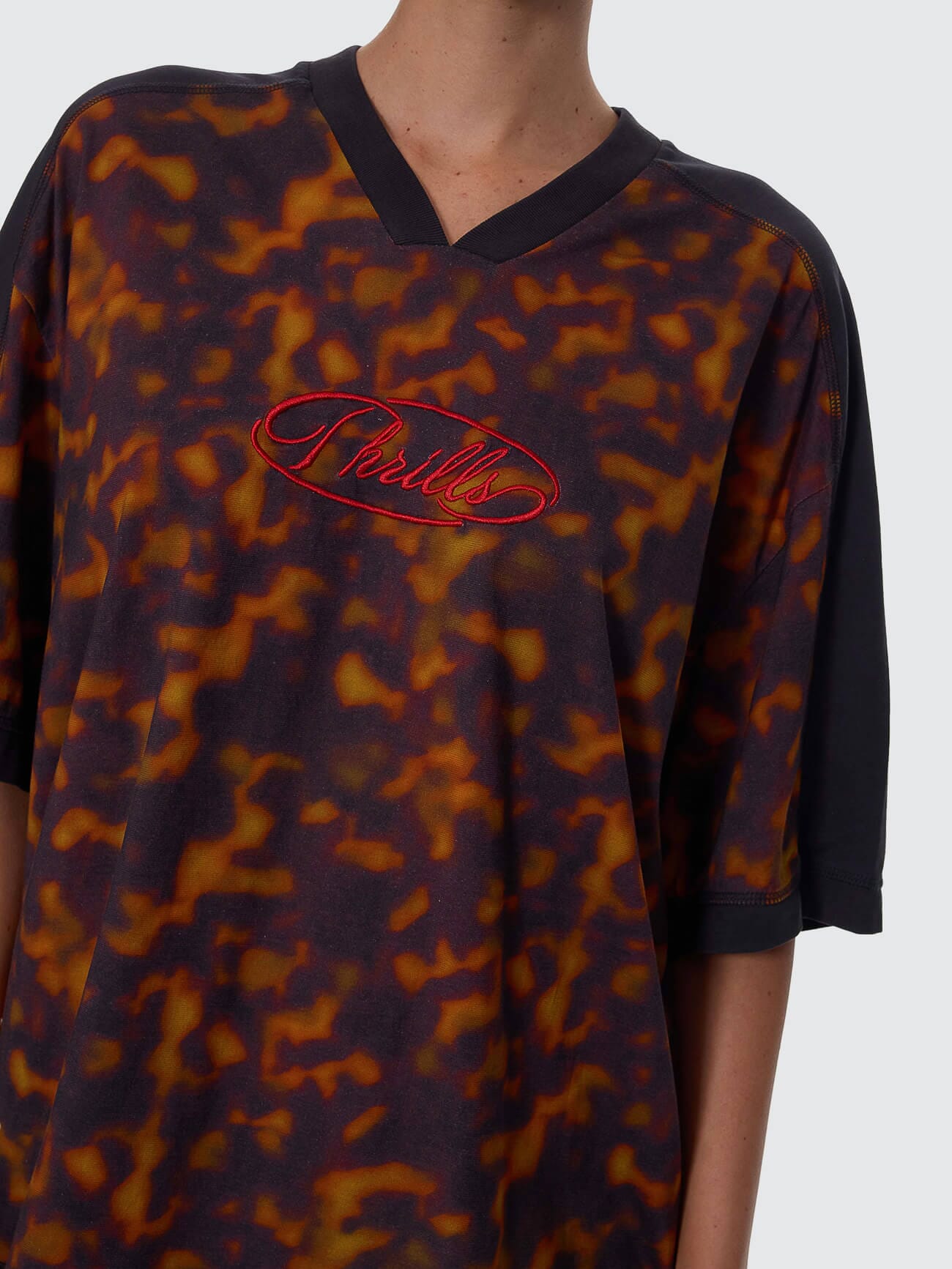 Smokeform V-Neck Oversized Tee - Burnished Gold 4