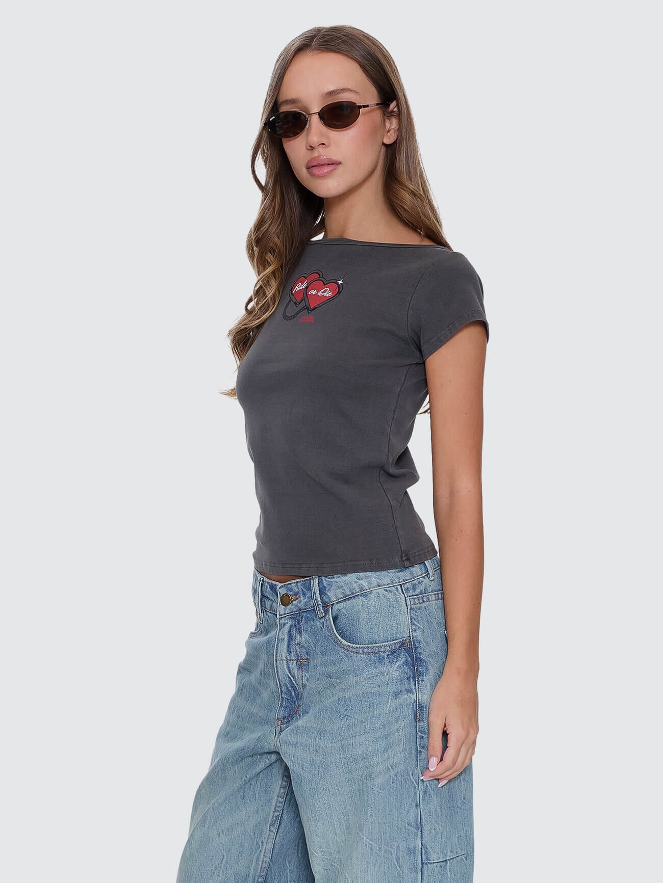 Ride Or Die Boat Neck Tee - Merch Black | Thrills Co.