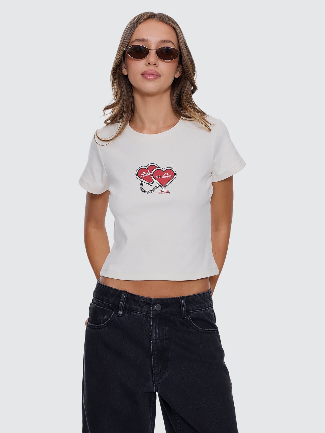 Ride Or Die Mini Tee - Heritage White | Thrills Co.