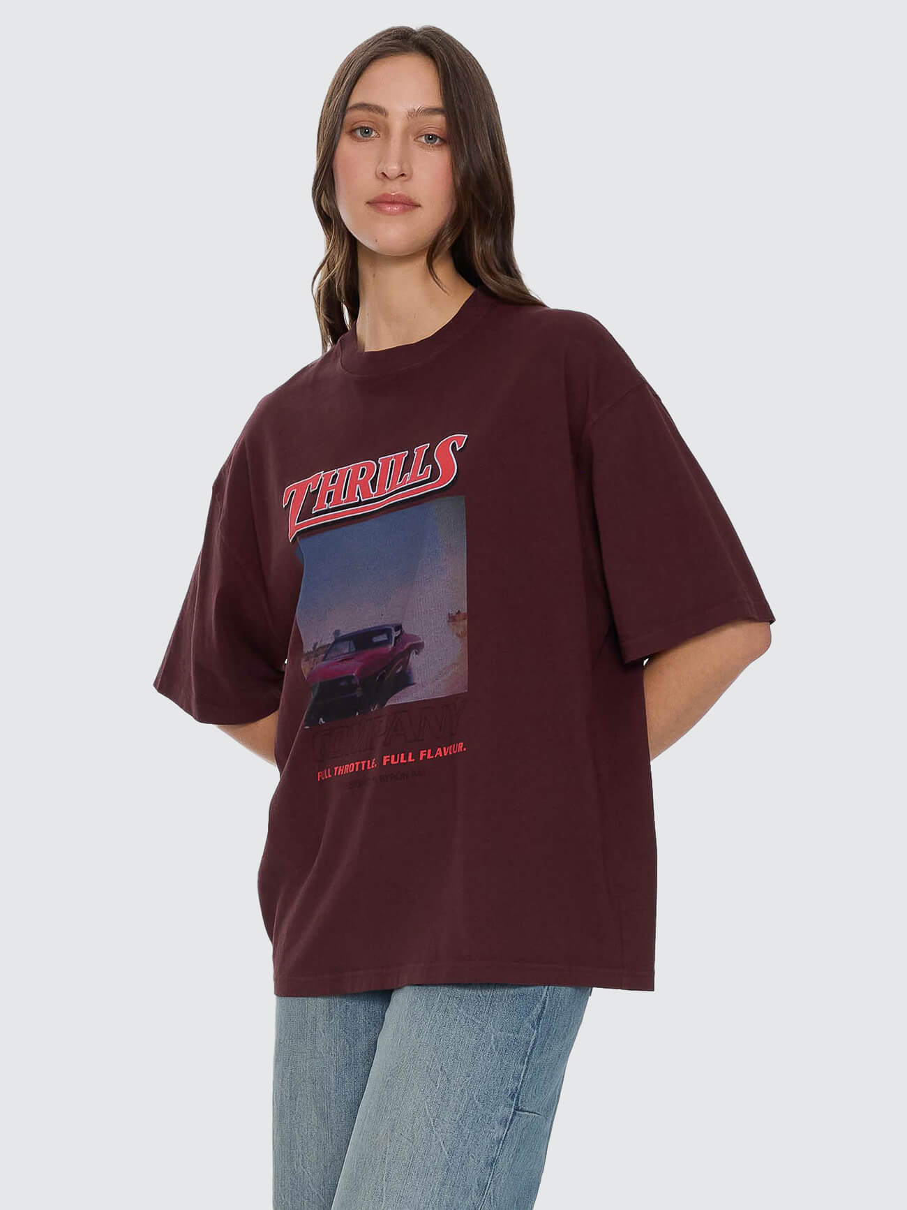 Full Throttle Oversized Tee - Bitter Chocolate 4
