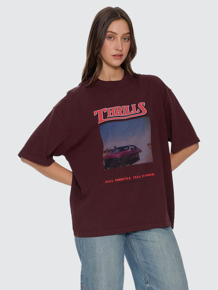 Full Throttle Oversized Tee - Bitter Chocolate 4