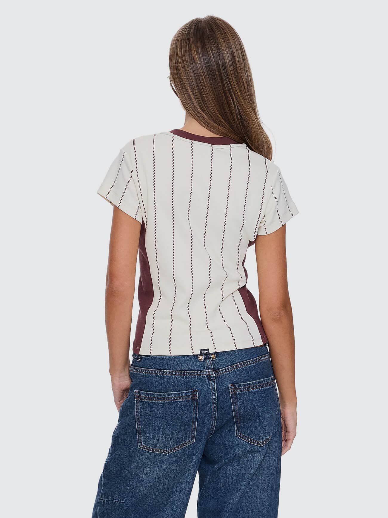 Baseline Stripe V-Neck Club Tee - Butter Cream 4